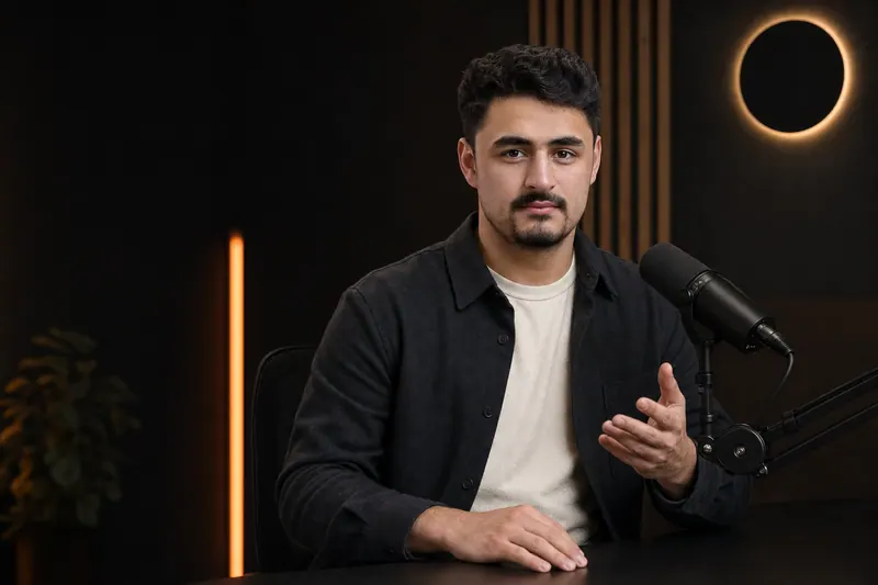 مقدّم Storybit داخل استوديو البودكاست